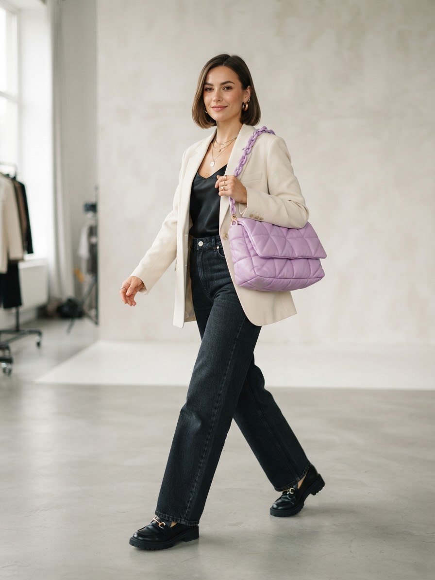 Bolso puffy lila