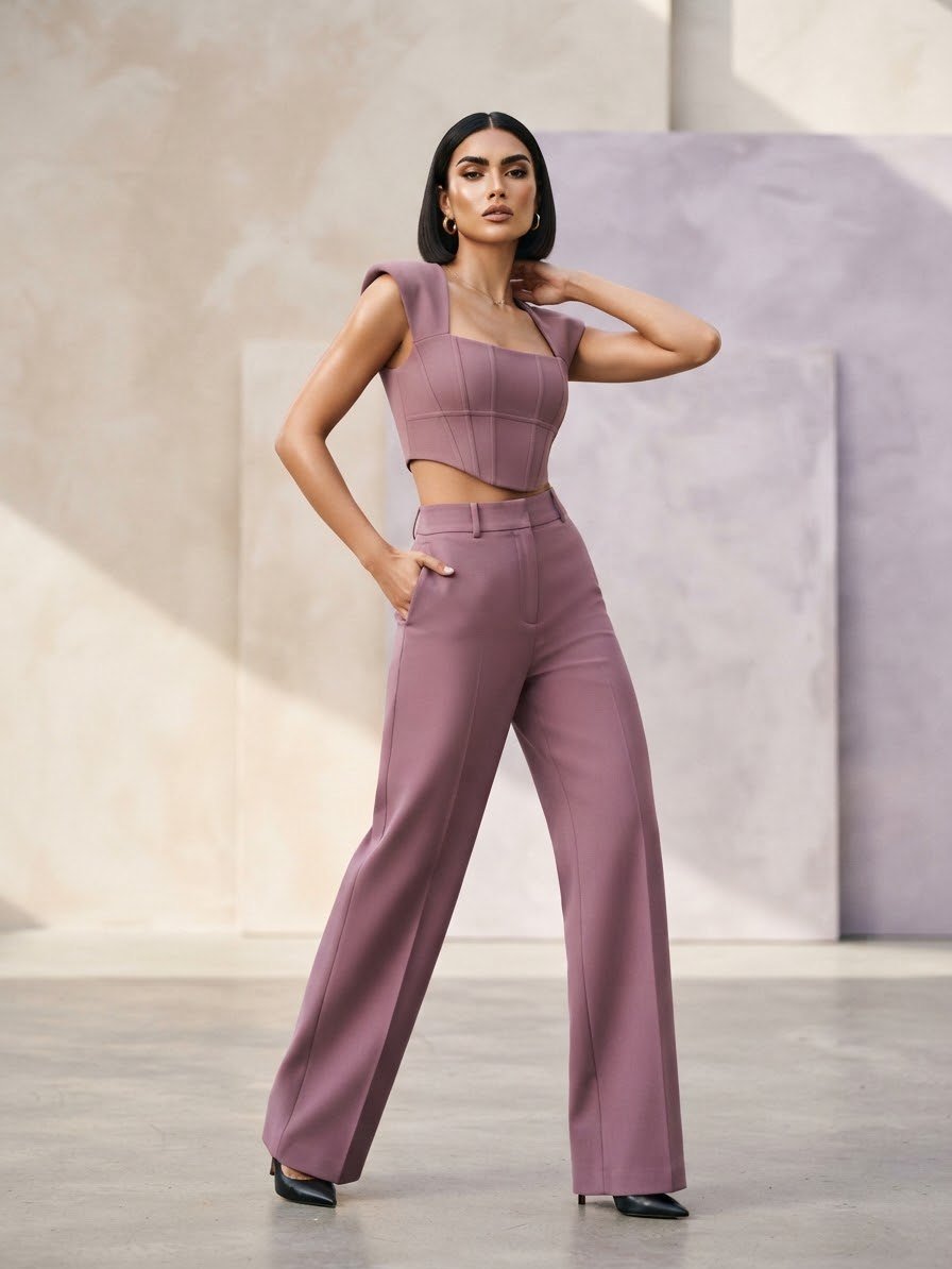 Conjunto estructurado mauve