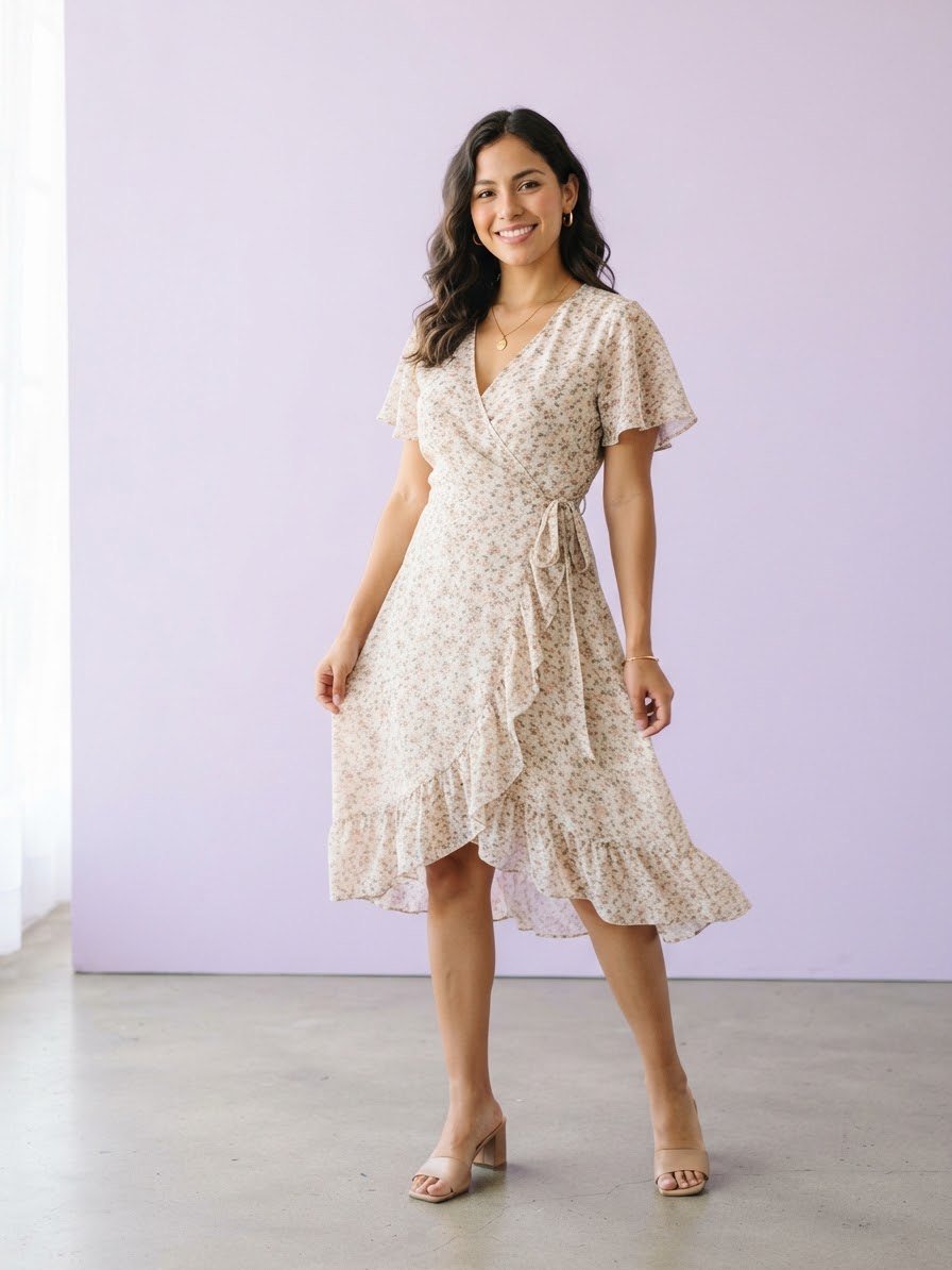 Vestido wrap floral